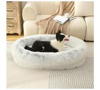 BMKGODN Ropa de Cama y Muebles for Perros Gatos. Camas for en liquidación. Cama calmante Tipo Donut for acurrucarse. calmantes for Interior(Grey,S)