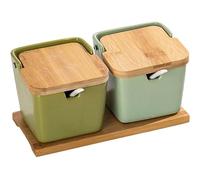 BMKGODN Tarro de cerámica for condimentos, contenedor especias con cuchara y tapa, juego tarros for, tarro organizador(F)