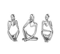 BMLCGJ Estatua de pensador para decoración dorada, escultura de arte abstracto, figuras coleccionables de resina dorada para el hogar, sala de estar, oficina, decoración de estantes, grandes ideas de