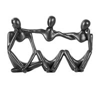 BMLCGJ - Estatua decorativa El pensador de resina dorada, escultura de arte abstracto, figura coleccionable para salón, oficina o estantería, ideal como regalo, cuerpos unidos, negro
