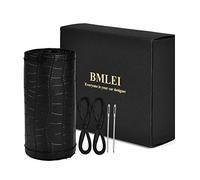 BMLEI Funda Universal para Volante de automóvil con Parte Superior de Piel auténtica y diseño Antideslizante, Acolchado Suave, Resistente