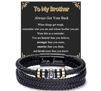 BMMYE Pulseras de cuero de regalo para hijo, marido, papá, hermano, pulseras de cuero duraderas para hombre con cierre, regalo para hombres, día del padre, Navidad, día de San Valentín, 21cm, Cuero