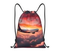 bmnaswt Airplane Sunsets Sky Print - Mochila de gimnasio plegable para playa, senderismo, gimnasio y recados diarios, Black, M, Mochilas de viaje