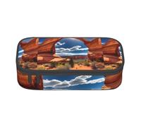 bmnaswt Arches National Park - Estuche para lápices con estampado estándar de gran capacidad, bolsa de almacenamiento con cremallera con bolsillo de malla y ranuras para bolígrafos