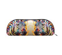 bmnaswt Bolsa de almacenamiento abstracta con estampado de cebra animal, bolsa con cremallera de grano cruzado, elegante bolsa de papelería portátil de maquillaje, plata, talla única, maleta