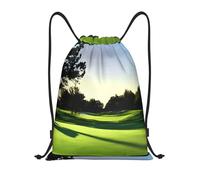 bmnaswt Bolsa de cordón con estampado de campo de golf, mochila plegable para gimnasio, playa, senderismo, gimnasio y recados diarios, Black, S, Mochilas de viaje