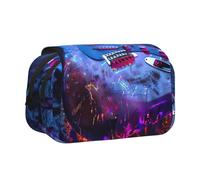 bmnaswt Bonita funda para bolígrafo con estampado de guitarra, bolsa de tela Oxford con bolsillos con cremallera, regalo ideal
