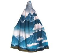 bmnaswt Capa con capucha con estampado de paisaje con montañas para adultos, ideal para cosplay, fiestas y mucho más