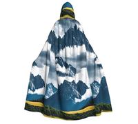 bmnaswt Capa con capucha con estampado de paisaje con montañas y nubes para adultos, ideal para cosplay, fiestas y mucho más