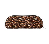 bmnaswt Divertida bolsa de almacenamiento con estampado de granos de café tostado, bolsa con cremallera de grano cruzado, elegante bolsa de papelería portátil de maquillaje, plata, talla única, maleta