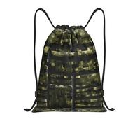bmnaswt Mochila de gimnasio plegable con estampado de camuflaje digital del ejército, para playa, senderismo, gimnasio y recados diarios, Black, S, Mochilas de viaje