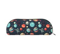 bmnaswt Outer Space Planet - Bolsa de almacenamiento con cremallera de grano cruzado, elegante bolsa portátil de papelería de maquillaje, Gold, One Size, Maleta