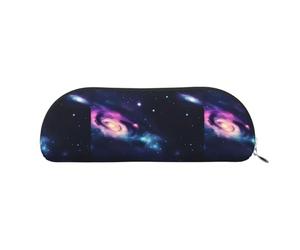bmnaswt Universe Galaxy Space - Bolsa de almacenamiento con cremallera de grano cruzado, elegante bolsa de papelería portátil de maquillaje, color plateado, talla única, maleta