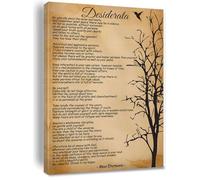 Bmotaso Desiderata - Poema inspirador con citas para la oficina, pósteres, decoración de pared, impresiones en lienzo, pintura moderna para el hogar, sala de estar, obra de arte de poesía enmarcada de