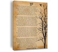 Bmotaso Póster inspirador de Rudyard Kipling con poema If Kipling, para decoración del hogar y la oficina, enmarcado de 12 x 18 pulgadas