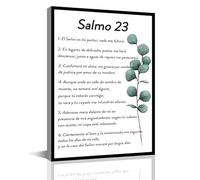 Bmotaso Salmo 23 En Español Para Pared versículo bíblico Arte de pared Escritura Salmo bíblico 23 Lienzo Pintura cristiana Oración Sala Oficina Decoración del Hogar Regalos Enmarcados Listo para