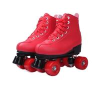 BMOZRM Doble Patines En Adulto for Mujeres Y Hombres Elegante Patinaje Cuatro Ruedas Exterior Deportes Regalo(Color:Red+Red Wheel,Size:43 EU)