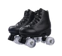 BMOZRM Doble Patines En Adulto for Mujeres Y Hombres Elegante Patinaje Cuatro Ruedas Exterior Deportes Regalo(Color:Black+White Wheel,Size:44 EU)