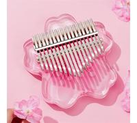 BMOZRM Kalimba 17/21 Teclas Piano De Pulgar Instrumento Musical Cristal Transparente Piano De Dedo Con Bolsa De Transporte Portátil, Martillo De Afinación, Tecla Tono Pegatina (Color : Pink, Size :