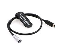 BMPCC 4K 6K Cable de Alimentación de Disparador USB C Tipo-C PD a Weipu SF61B/S2 2 Pines para Blackmagic Pocket Cinema Camera 19.7in/50cm
