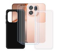 BMPNLSZ 2 Funda para OPPO Find X9S + 3 Screen Protector | Negro + Translúcido Suave Silicona TPU Canica Carcasa Caso Case Protector + Cristal Templado Film Vidrio (6,59")