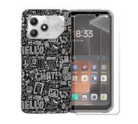 BMPNLSZ Carcasa para Doogee Blade 20 Plus + Vidrio Templado - OYLLM42 | Suave Silicona TPU Canica Funda para móvil Resistente + Cristal Templado Film Vidrio Protector de Pantalla (6,6")