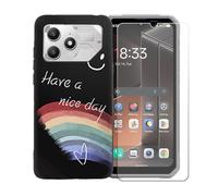 BMPNLSZ Carcasa para Doogee Blade 20 Plus + Vidrio Templado - OYLLM44 | Suave Silicona TPU Canica Funda para móvil Resistente + Cristal Templado Film Vidrio Protector de Pantalla (6,6")