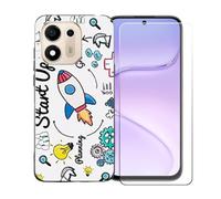 BMPNLSZ Carcasa para Doogee S200E VIP + Vidrio Templado - OYLLM36 | Suave Silicona TPU Canica Funda para móvil Resistente + Cristal Templado Film Vidrio Protector de Pantalla (6,72")