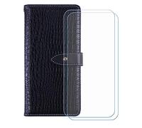 BMPNLSZ Case para ZTE Blade A36 +2 Cristal Templado - Negro-HZEY | HD Vidrio Templado Protector Pantalla , Función de Soporte Cover, Billetera Funda para ZTE Blade A36 (6,75")