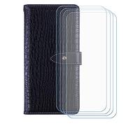 BMPNLSZ Flip Case para Ulefone RugKing + [4-Pack] Cristal Templado, HD Vidrio Templado Protector Pantalla, Función de Soporte Cover, Billetera Funda (5,99") - Negro-HZEY