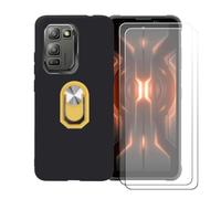 BMPNLSZ Funda para Blackview Fort 5+Amarillo Anillo+2 Vidrio Templado