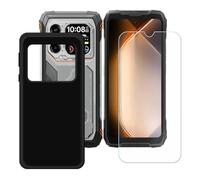 BMPNLSZ Funda para Blackview Xplore 1 Screen Protector, Negro Suave Silicona TPU Canica Carcasa Caso Case + Cristal Templado Film Vidrio (6,78")