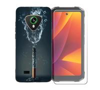 BMPNLSZ Funda para Cubot Kingkong Mini 4, Suave Silicona TPU Canica Carcasa Caso Case + Cristal Templado Film Vidrio Protector de Pantalla para Cubot Kingkong Mini 4 - BST18