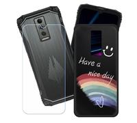 BMPNLSZ Funda para Doogee Blade 10 Ultra Energy (6,56"), Cover Suave Silicona TPU Carcasa Caso Protectora Case + Cristal Templado Film Vidrio Protector de Pantalla - LH60