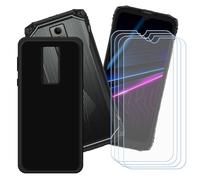 BMPNLSZ Funda para Doogee Blade 10 Ultra Energy Screen Protector, Negro Suave Silicona TPU Canica Carcasa Caso Case + [4 Piezas] Cristal Templado Film Vidrio (6,56")