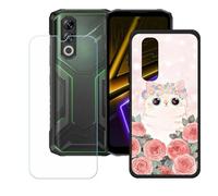 BMPNLSZ Funda para Doogee Blade20 MAX (6,6"), Cover Suave Silicona TPU Carcasa Caso Protectora Case + Cristal Templado Film Vidrio Protector de Pantalla - LH65