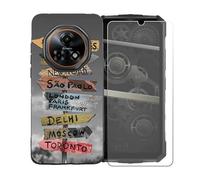 BMPNLSZ Funda para Doogee Fire 7 Pro, Suave Silicona TPU Canica Carcasa Caso Case + Cristal Templado Film Vidrio Protector de Pantalla para Doogee Fire 7 Pro - BST17