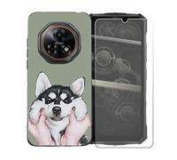 BMPNLSZ Funda para Doogee Fire 7 Pro, Suave Silicona TPU Canica Carcasa Caso Case + Cristal Templado Film Vidrio Protector de Pantalla para Doogee Fire 7 Pro - OYLLM8