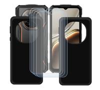 BMPNLSZ Funda para Doogee Fire 7 Screen Protector, 2 Piezas Negro Suave Silicona TPU Canica Carcasa Caso Case + [4 Piezas] Cristal Templado Film Vidrio (6,56")