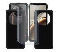 BMPNLSZ Funda para Doogee Fire 7 Screen Protector, 2 Piezas Negro Suave Silicona TPU Canica Carcasa Caso Case + [3 Piezas] Cristal Templado Film Vidrio (6,56")