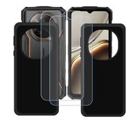 BMPNLSZ Funda para Doogee Fire 7 Screen Protector, 2 Piezas Negro Suave Silicona TPU Canica Carcasa Caso Case + [2 Piezas] Cristal Templado Film Vidrio (6,56")