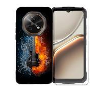 BMPNLSZ Funda para Doogee Fire 7, Suave Silicona TPU Canica Carcasa Caso Case + Cristal Templado Film Vidrio Protector de Pantalla para Doogee Fire 7 - BST16