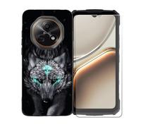 BMPNLSZ Funda para Doogee Fire 7, Suave Silicona TPU Canica Carcasa Caso Case + Cristal Templado Film Vidrio Protector de Pantalla para Doogee Fire 7 - BST13