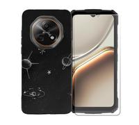 BMPNLSZ Funda para Doogee Fire 7, Suave Silicona TPU Canica Carcasa Caso Case + Cristal Templado Film Vidrio Protector de Pantalla para Doogee Fire 7 - BST14