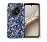 BMPNLSZ Funda para Doogee Fire 7, Suave Silicona TPU Canica Carcasa Caso Case + Cristal Templado Film Vidrio Protector de Pantalla para Doogee Fire 7 - BST19