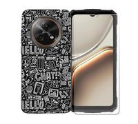BMPNLSZ Funda para Doogee Fire 7, Suave Silicona TPU Canica Carcasa Caso Case + Cristal Templado Film Vidrio Protector de Pantalla para Doogee Fire 7 - OYLLM42