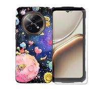 BMPNLSZ Funda para Doogee Fire 7, Suave Silicona TPU Canica Carcasa Caso Case + Cristal Templado Film Vidrio Protector de Pantalla para Doogee Fire 7 - OYLLM38
