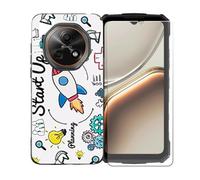 BMPNLSZ Funda para Doogee Fire 7, Suave Silicona TPU Canica Carcasa Caso Case + Cristal Templado Film Vidrio Protector de Pantalla para Doogee Fire 7 - OYLLM36