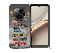 BMPNLSZ Funda para Doogee Fire 7, Suave Silicona TPU Canica Carcasa Caso Case + Cristal Templado Film Vidrio Protector de Pantalla para Doogee Fire 7 - BST17