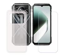 BMPNLSZ Funda para Doogee S Cyber Pro Screen Protector, Translúcido Suave Silicona TPU Canica Carcasa Caso Case + Cristal Templado Film Vidrio (6,58")